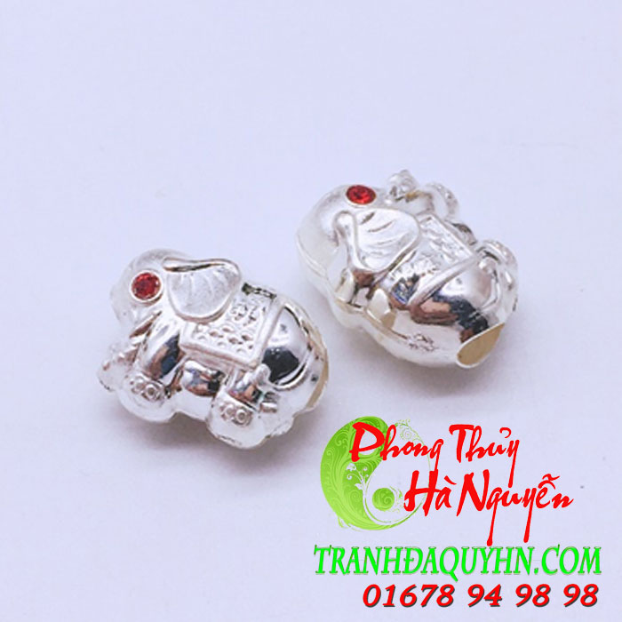 charm bạc hình con voi 